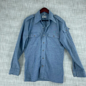 Vintage Deerfield colt .45 snap button Long Sleeve Button Down Shirt size M 2828